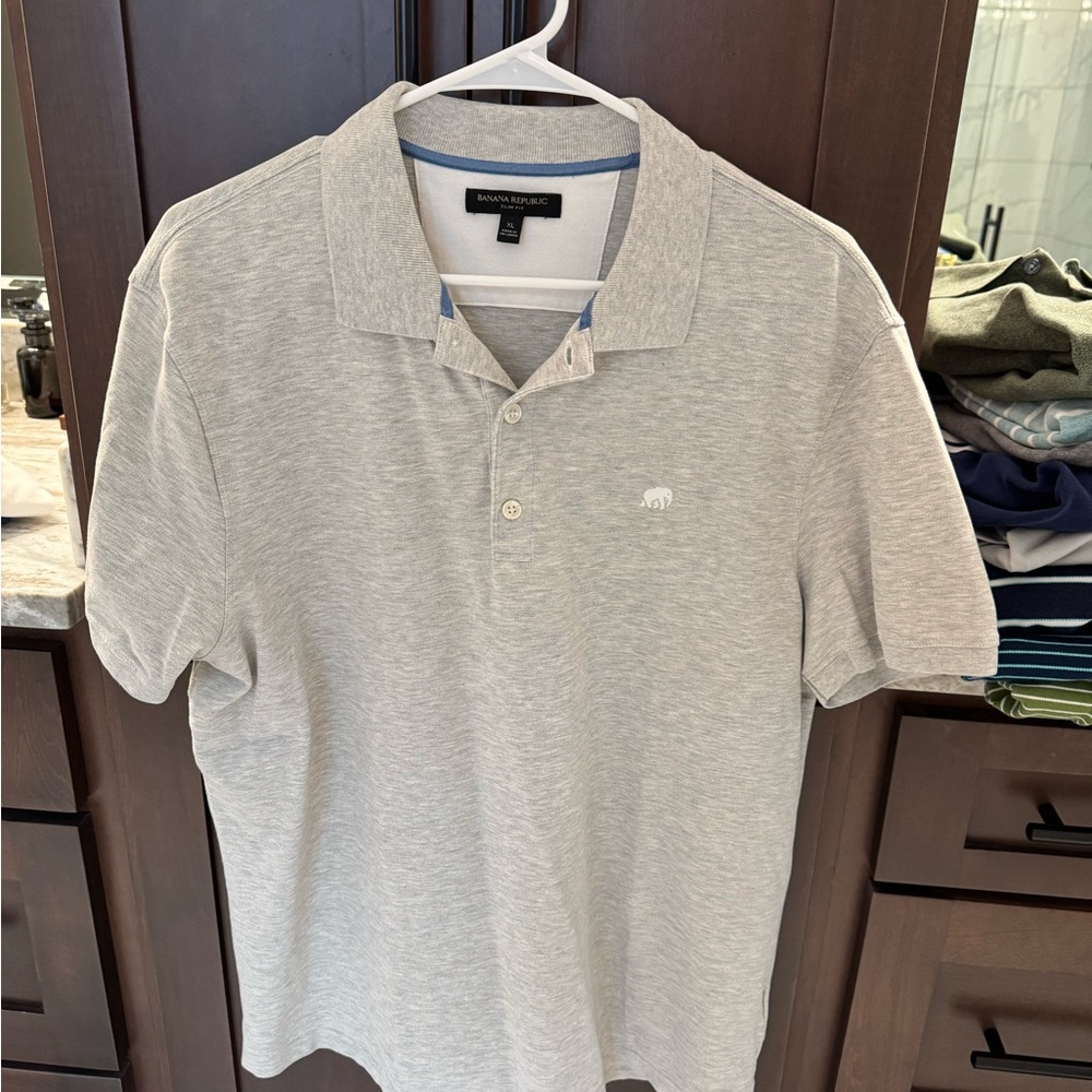 Banana Republic Light Gray Polo Shirt for Men